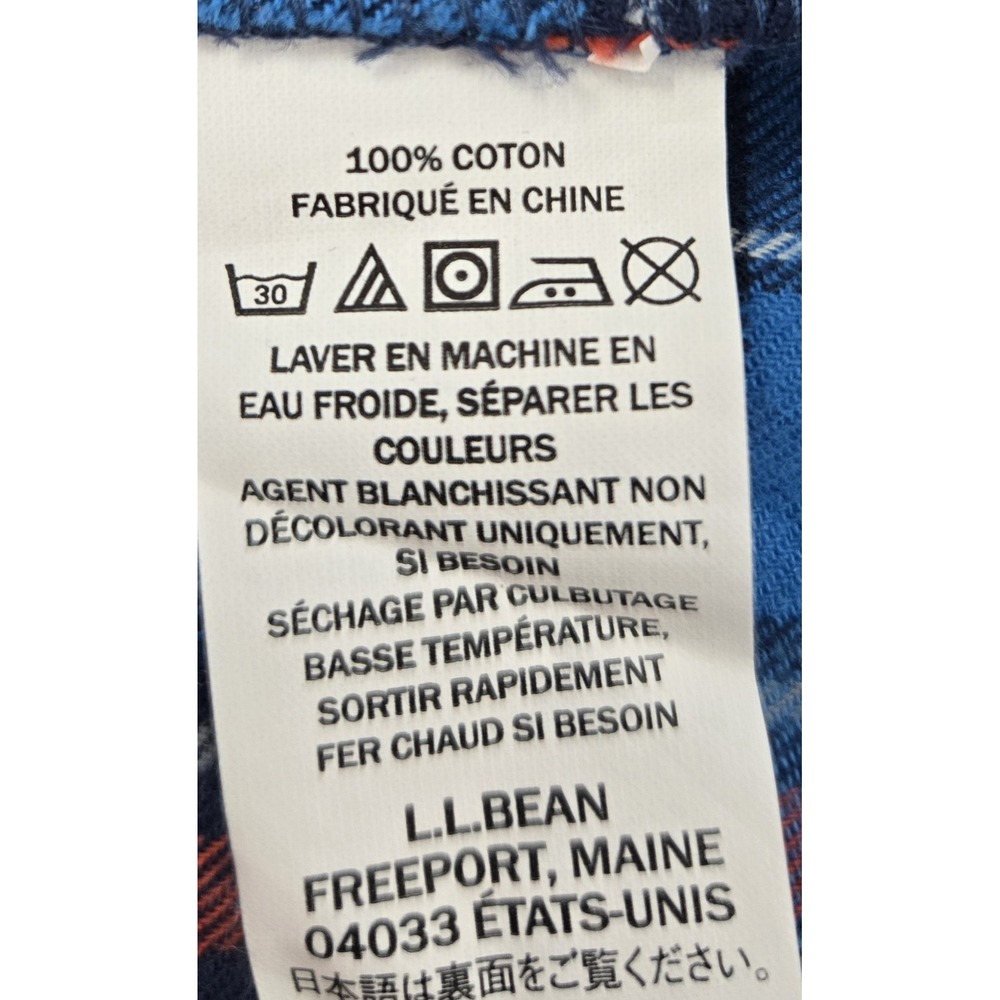 LL Bean Flannel Shirt Mens L Scotch Tartan Plaid Button Down Slightly Fitted - Picture 6 of 6